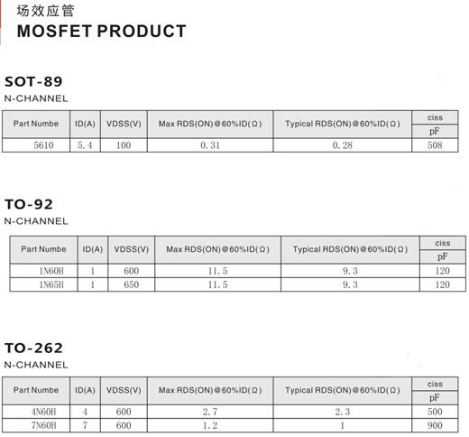 場效應管型號 場效應管型號