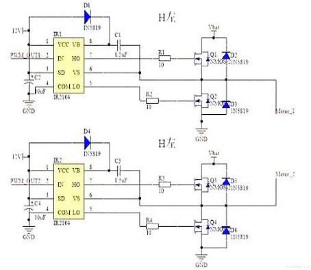 PWM驅(qū)動(dòng)MOS管H橋電路 PWM驅(qū)動(dòng)MOS管H橋電路