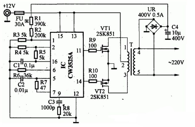 直流變換交流電路圖解-場效應(yīng)晶體管-逆變電源-MOS場效應(yīng)管變換電路詳解