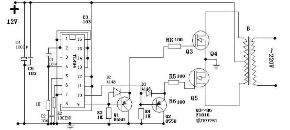 直流變換交流電路圖解-場效應(yīng)晶體管-逆變電源-MOS場效應(yīng)管變換電路詳解