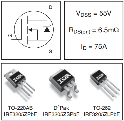 IRF3205ZPBF中文資料 數據手冊 數據表(PDF)—