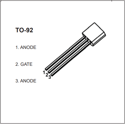 MAC97A6晶閘管(可控硅)管腳