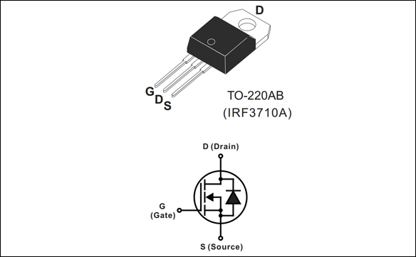 IRF3710,場效應MOS管封裝和電路符號