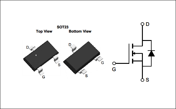 AO3402,SOT23封裝引腳圖 電路符號(hào)