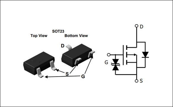 AO3415,SOT23封裝引腳圖 電路符號