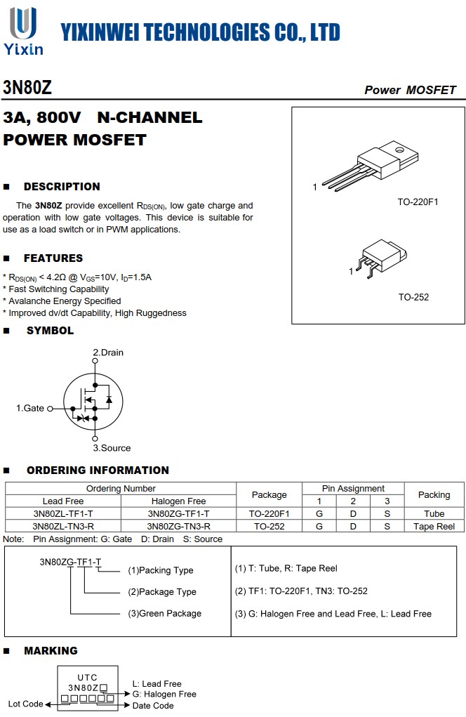 3N80ZL-TN3-R 3N80ZL-TN3-R