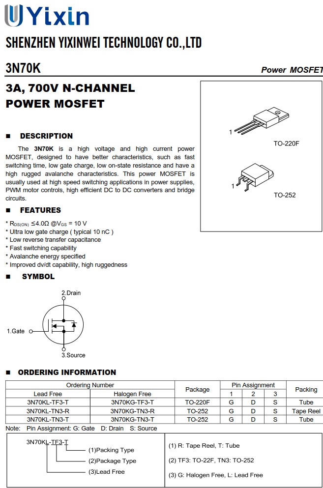 3N70KL-TN3-R 3N70KL-TN3-R