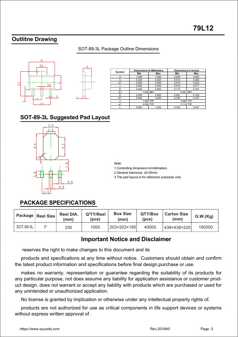 79L12規格書 79L12規格書