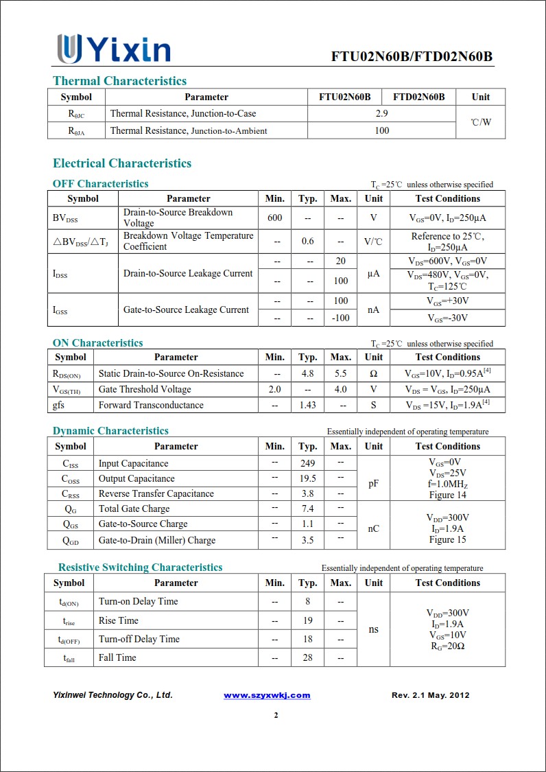 FTD02N60規(guī)格書(shū)