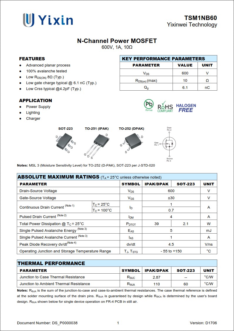 TSM1NB60CP 規(guī)格書(shū) TSM1NB60CP 規(guī)格書(shū)