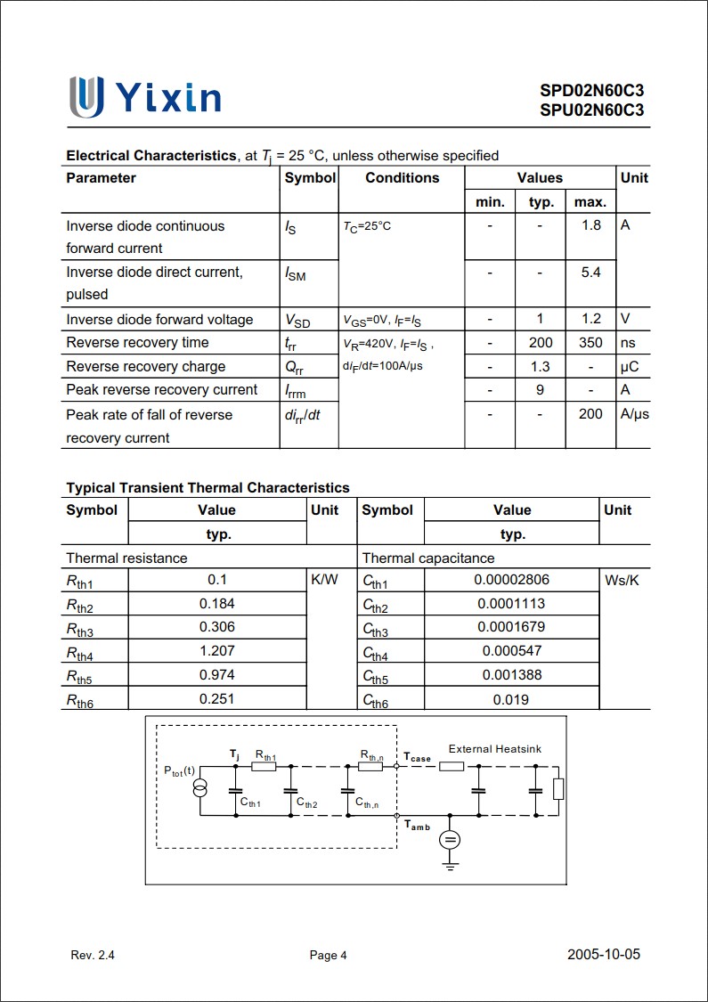 SPD02N60C3規(guī)格書