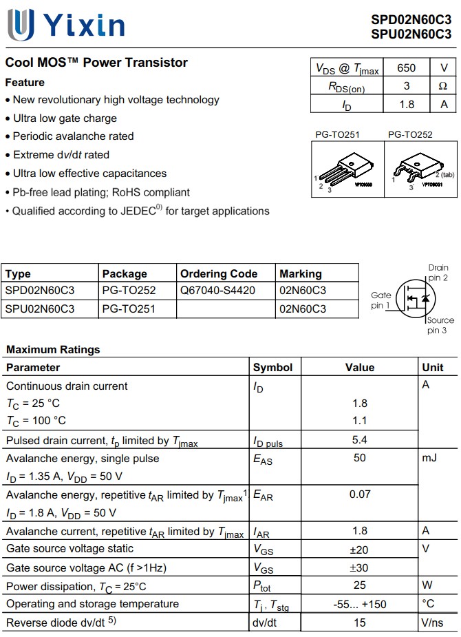 JCS4N60RB規格書 JCS4N60RB規格書
