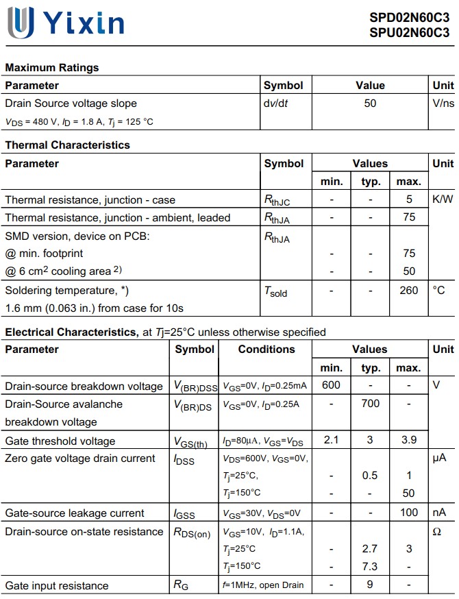 JCS4N60RB規格書 JCS4N60RB規格書