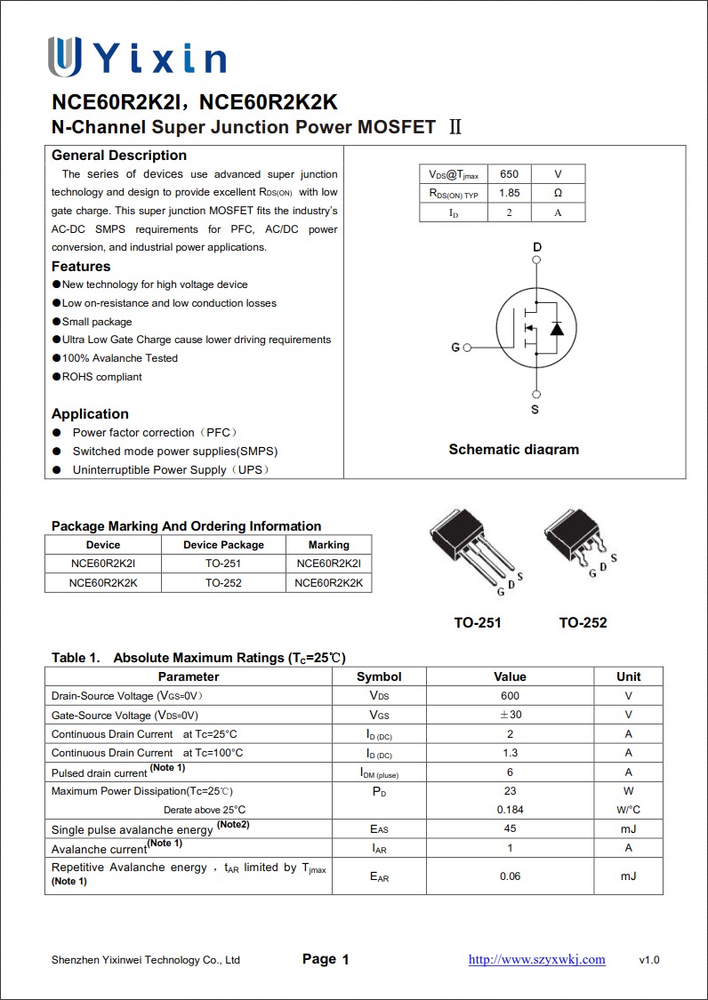 NCE60R2K2K規格書 NCE60R2K2K規格書