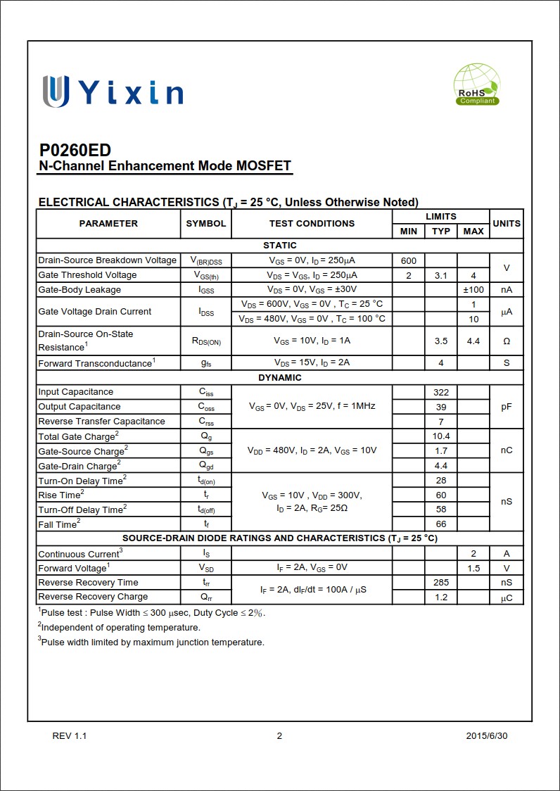 P0260ED規(guī)格書