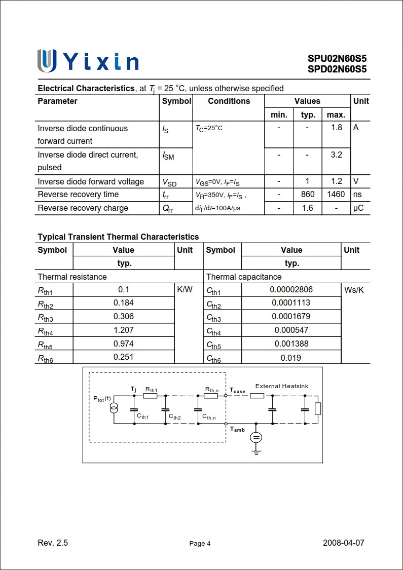 SPD02N60S5規(guī)格書(shū) SPD02N60S5規(guī)格書(shū)