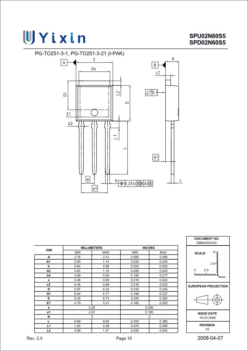 SPD02N60S5封裝 SPD02N60S5封裝