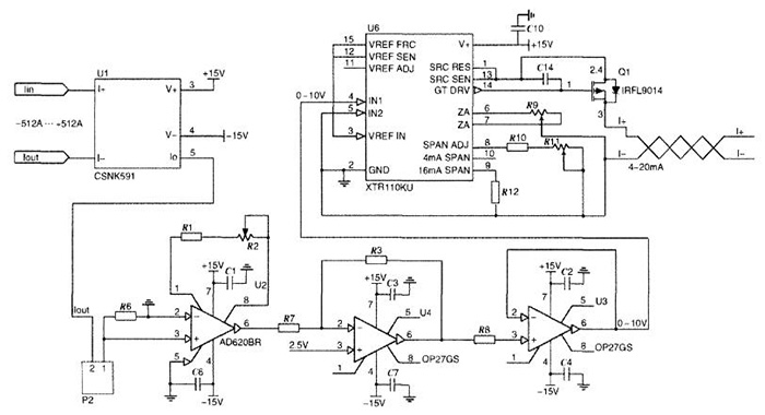 電流采集模塊原理圖