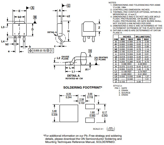 NDD05N50ZT4G封裝規格