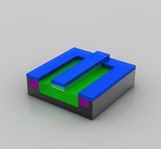 再次光刻膠(藍(lán)色部分)