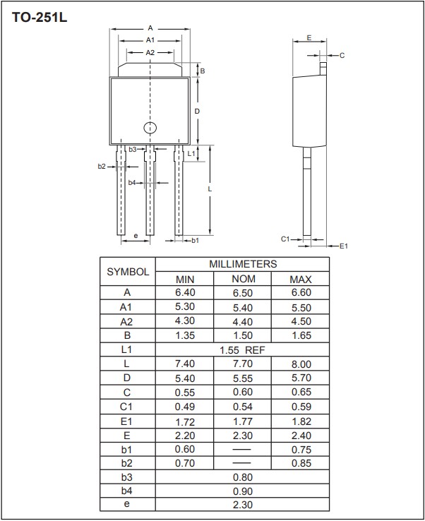 SDU05N04,TO-251L封裝規格 SDU05N04,TO-251L封裝規格