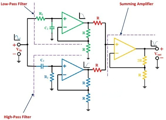 有源陷波濾波器電路