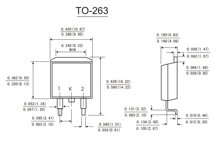 2N60(TO-263)封裝外形尺寸
