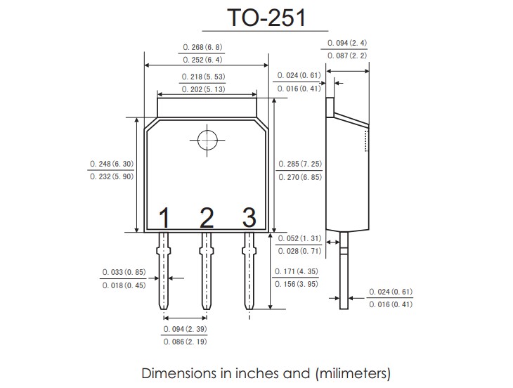 TO-251封裝尺寸 TO-251封裝尺寸