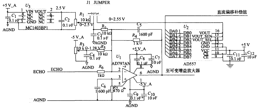 可變?cè)鲆娣糯笃髦绷髌普{(diào)零電路原理圖 可變?cè)鲆娣糯笃髦绷髌普{(diào)零電路原理圖