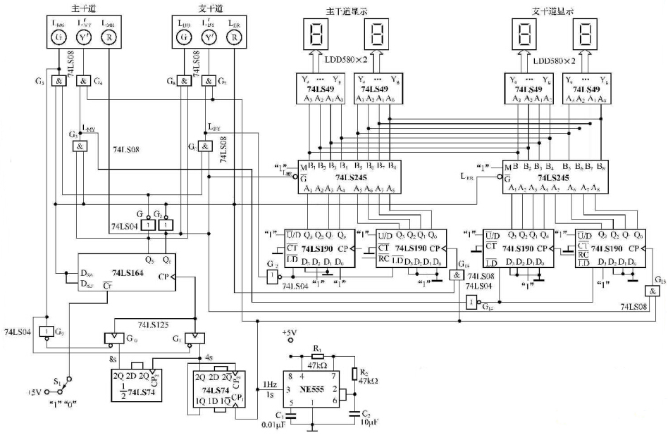 交通信號控制系統邏輯電路圖
