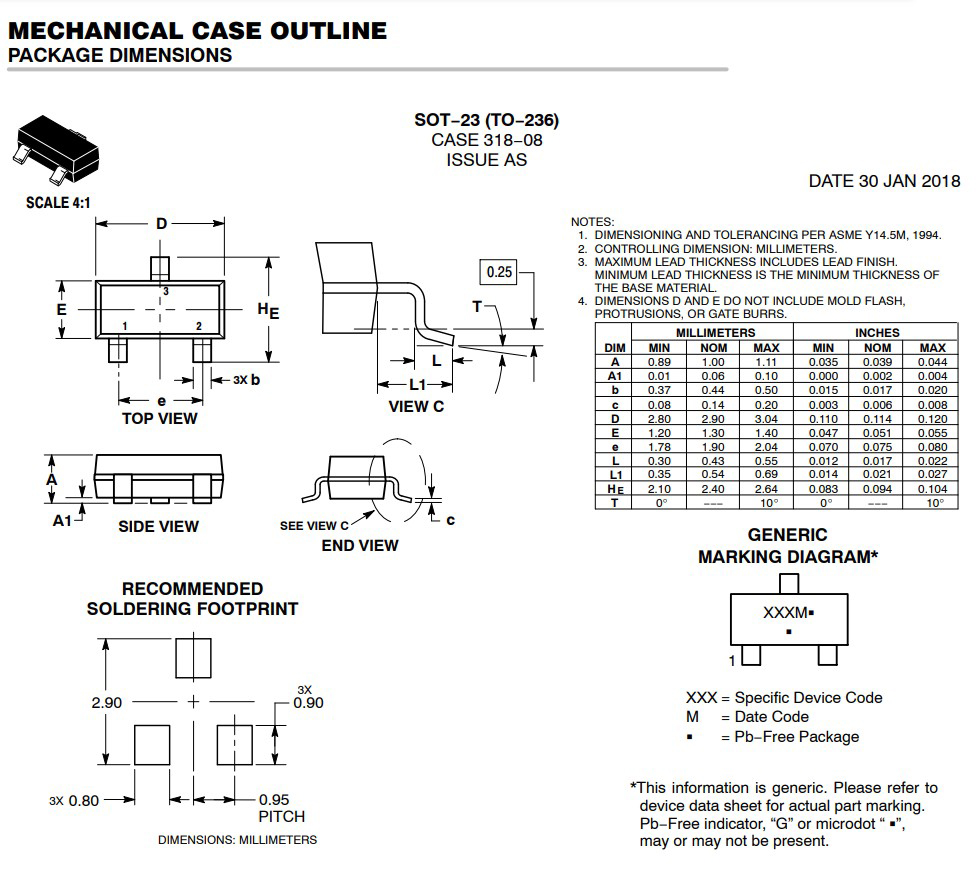 2N7002封裝尺寸 2N7002封裝尺寸