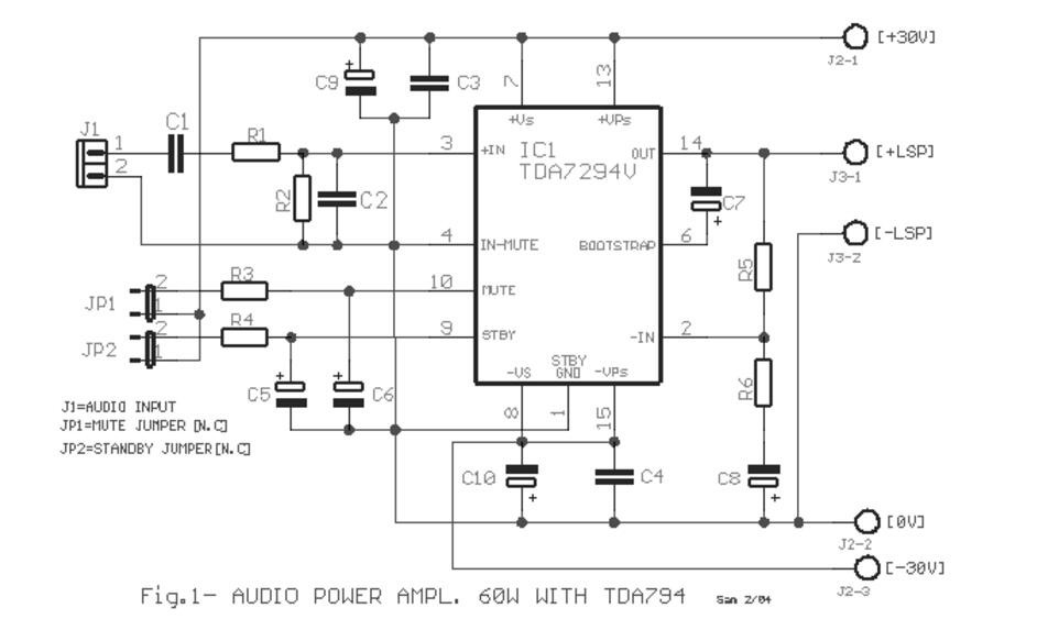 AB類功率放大器電路圖