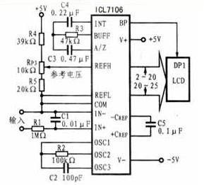 A/D轉換及LCD顯示電路框圖