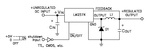 LM2576的工作模式可控電路原理圖