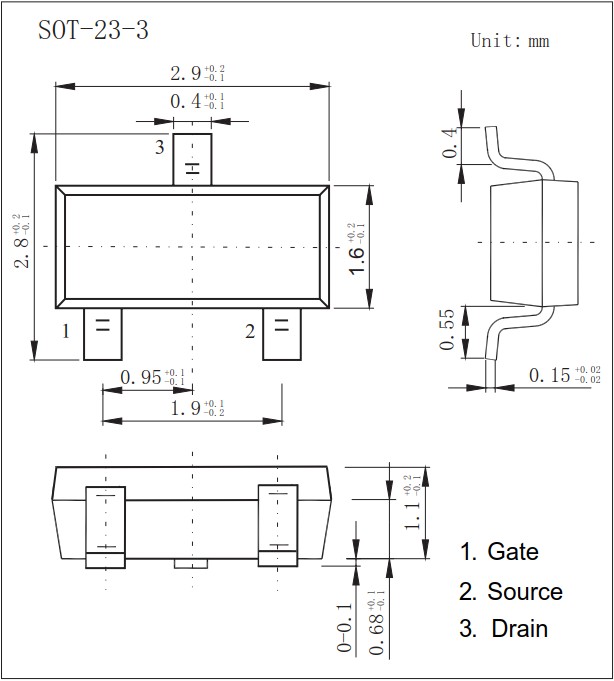 AO3410（SOT-23）封裝尺寸