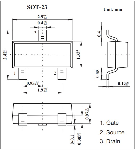 BSS84（SOT-23）封裝尺寸