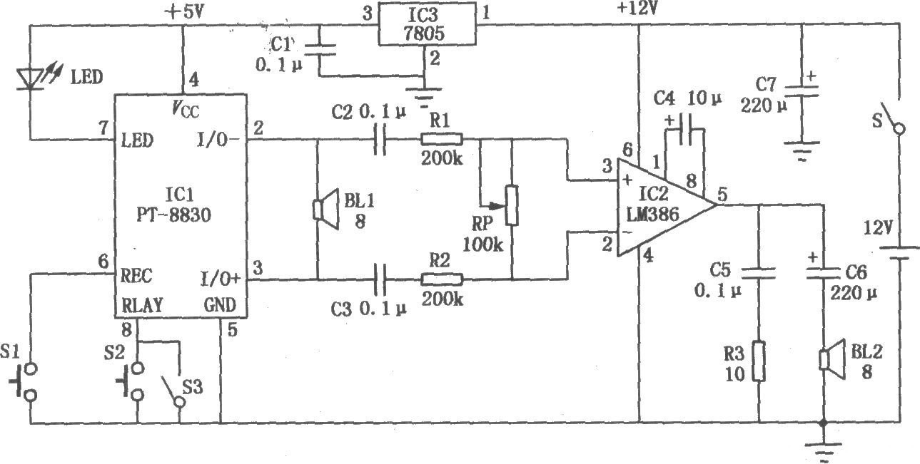 電子吆喝器電路圖 電子吆喝器電路圖