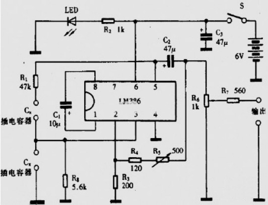 LM386低電壓音頻功率放大器電路圖 LM386低電壓音頻功率放大器電路圖