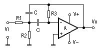 有源帶通濾波器電路圖