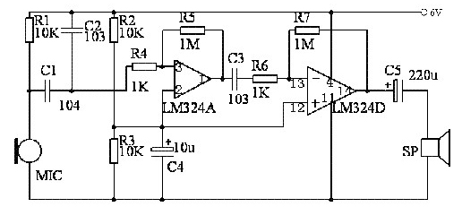 高靈敏度探聽器電路圖