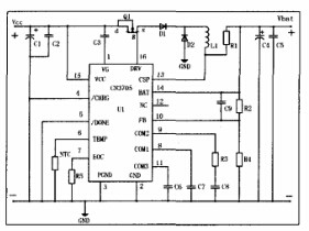 CN3705構(gòu)成的鋰電池充電電路 CN3705構(gòu)成的鋰電池充電電路