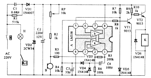 LM358制作的聲控延時開關電路
